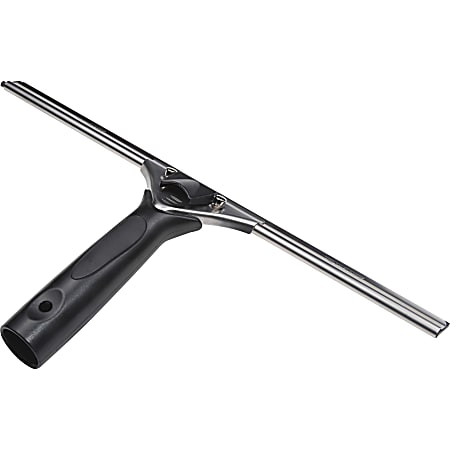 Ettore Pro+ Squeegee - Rubber Blade - 1.9" Height x 15.8" Width x 6.8" Length - Ergonomic Handle, Changeable Blade, Non-slip Grip, Streak-free - Black, Silver - 1Each