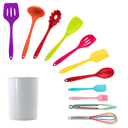 MegaChef Silicone Cooking Utensils, Assorted, Set Of 12