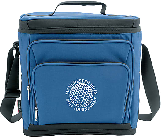 Custom Saratoga 12-Can Cooler Bag, 11-1/2" x 11-1/2", Blue