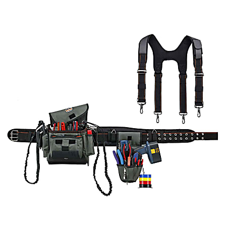 Ergodyne Arsenal Tool Belt, Installer/Drill Holder Tool Rig, Large, Gray, 5506S