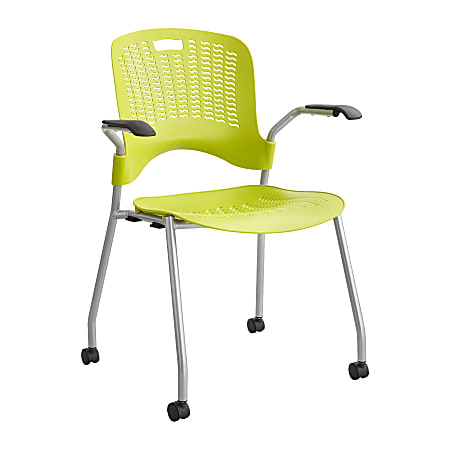 Safco® Sassy® Guest Chairs, Grass Green/Silver, Set Of 2