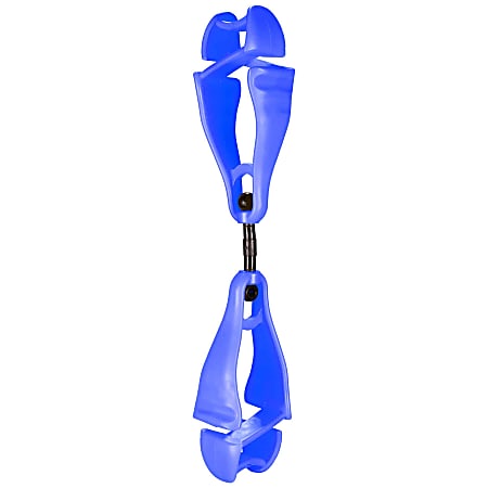 Ergodyne Squids 3420 Swiveling Dual-ClipGlove Holders, 5-1/2", Blue, Set Of 6 Holders