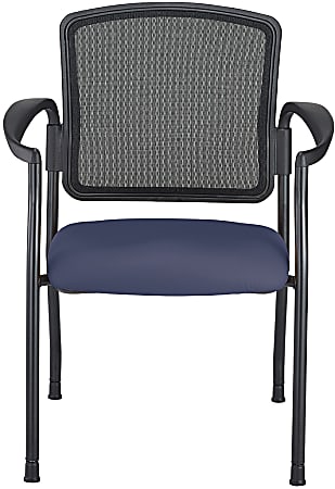 WorkPro® Spectrum Series Mesh/Vinyl Stacking Guest Chair With Antimicrobial Protection, With Arms, Grape, Set Of 2 Chairs, BIFMA Compliant