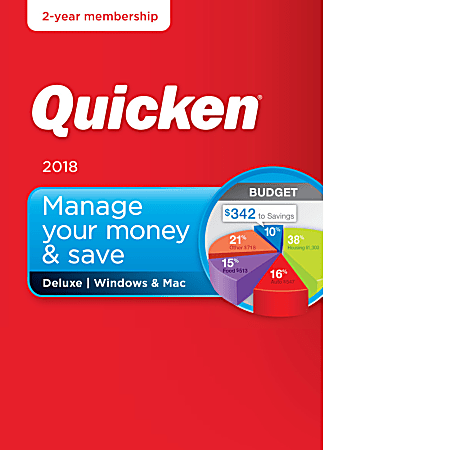 Quicken® Deluxe 2018, 2-Year Subscription, For PC/Mac®, Download