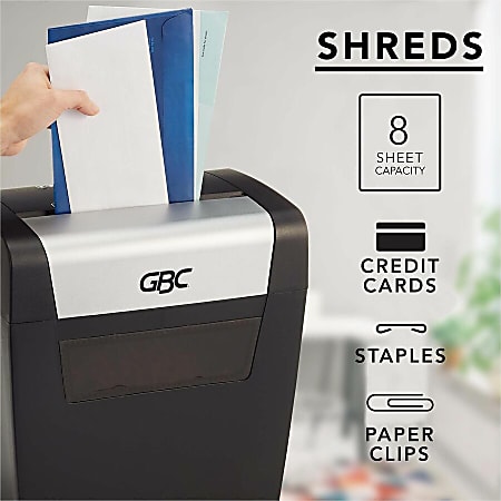 GBC ShredMaster PX08 04 8 Sheet Cross Cut Paper Shredder GBC1757404 ...
