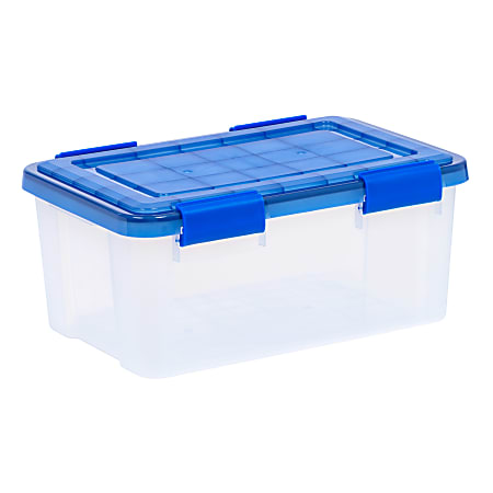 Iris Ultimate Weatherpro Storage Boxes, 17-1/2”L x 16-3/16”W x 10-1/4”H, 19 Qt, Clear, Set Of 5 Boxes