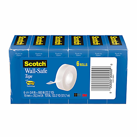 Scotch Wall Safe Tape 34 x 650 Clear - Office Depot