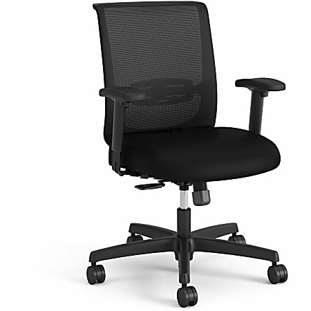 HON Convergence Swivel Tilt Task Chair - Black Fabric Seat - 5-star Base - Black - 1 Each