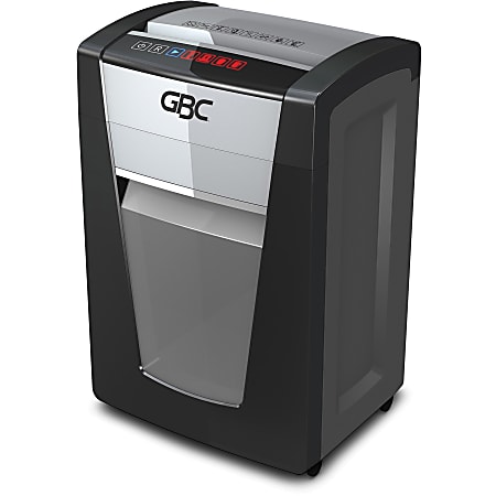 GBC ShredMaster SX20-08 Cross-Cut Paper Shredder - Non-continuous Shredder - Super Cross Cut - 20 Per Pass - for shredding Paper, Staples, Paper Clip - P-4 - 4 Hour Run Time - 8 gal Wastebin Capacity - Black, Chrome