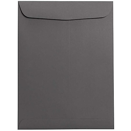 JAM Paper® Open-End 9" x 12" Catalog Envelopes, Gummed Seal, Dark Gray, Pack Of 10