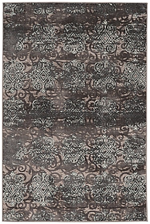 Linon Paramount Area Rug, 5' x 7-1/2', Trellis Gray/Blue