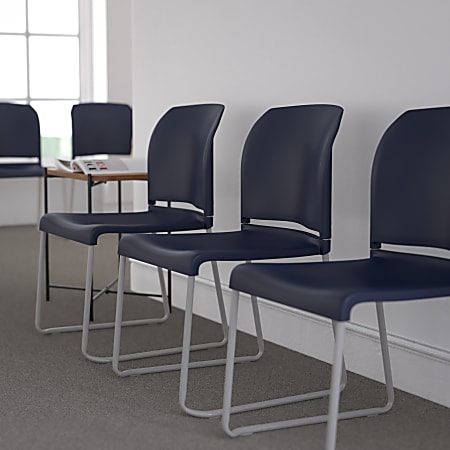 Flash Furniture HERCULES Series Full-Back Contoured Stack Chairs, Blue/Gray, Set Of 5 Chairs