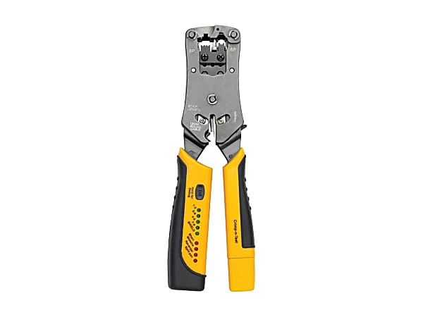 Eaton Tripp Lite Series RJ11/RJ12/RJ45 Wire Crimper with Built-in Cable Tester - Crimp tool - black, yellow
