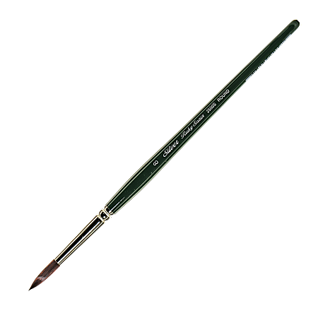 Silver Brush Ruby Satin Series Short-Handle Paint Brush 2500S, Size 8, Round Bristle, Synthetic, Multicolor