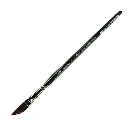 Silver Brush Ruby Satin Series Short-Handle Paint Brush 2512S, 3/8", Dagger Striper Bristle, Synthetic, Multicolor