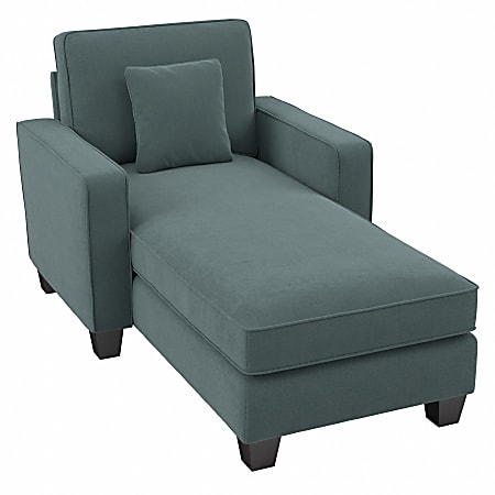 Bush® Furniture Stockton Chaise Lounge With Arms, Turkish Blue Herringbone, Standard Delivery