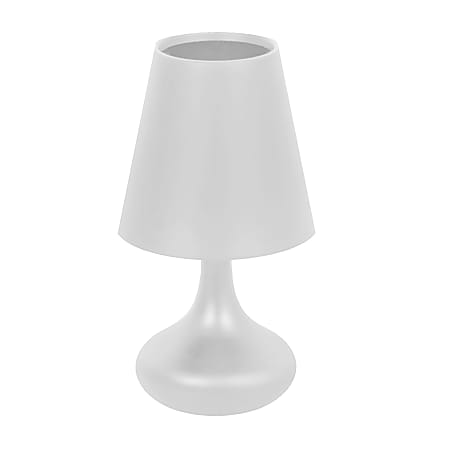 Lumisource Genie Touch Lamp, 10"H, White Shade/White Base