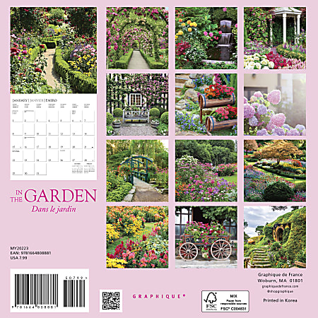 Graphique Monthly Wall Calendar 7 x 7 In The Garden January To December ...