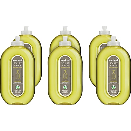 Method Squirt + Mop Hard Floor Cleaner, Ready-To-Use, 25 fl oz (0.8 quart), Lemon Ginger Scent, 6 Pack - 00563CT