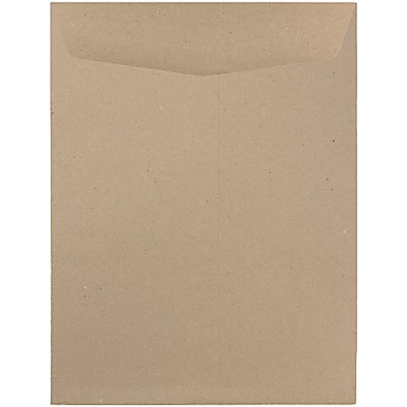 JAM Paper® Open-End 9" x 12" Manila Catalog Envelopes, Gummed Seal, 100% Recycled, Brown Kraft, Pack Of 10