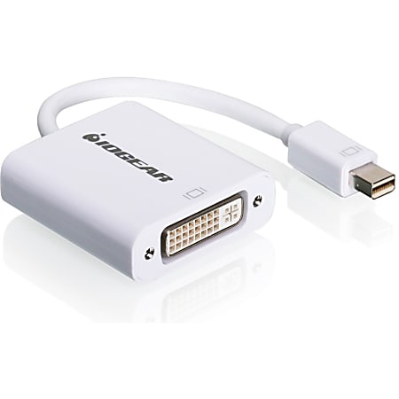 IOGEAR Mini DisplayPort to DVI Adapter Cable - DVI/Mini DisplayPort Video Cable for Video Device, MacBook, iMac, Projector, TV, Monitor - First End: 1 x Mini DisplayPort 1.1a Digital Audio/Video - Male - Second End: 1 x DVI Digital Video - Female - 1