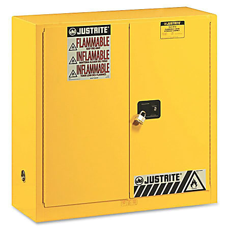 R3® Safety 2-Door Flammable Liquids Cabinet, 44" x 43" x 18", Yellow