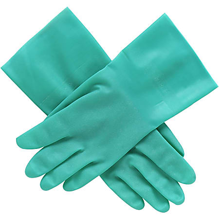 R3® Safety Unlined Nitrile Gloves, Size 10, Green