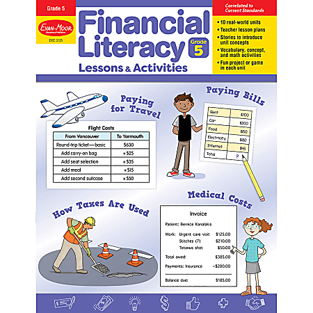 Evan-Moor Financial Literacy Lessons & Activities, Grade 5