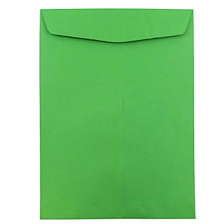 JAM Paper® Open-End 9" x 12" Catalog Envelopes, Gummed Seal, 30% Recycled, Green, Pack Of 10