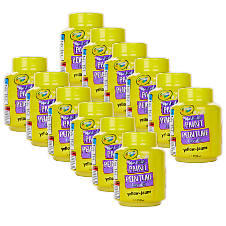 Crayola Washable Paint, 2 Oz, Yellow, Bundle Of 12 Paint Pots