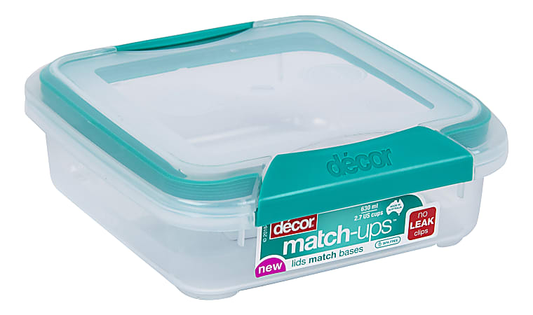Décor Match-Ups Food Storage Container, 630 mL, Clear/Teal
