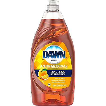 Dawn Ultra Antibacterial Dish Soap - 28 fl oz (0.9 quart) - Citrus Scent - 8 / Carton - Antibacterial, Residue-free, Streak-free - Orange