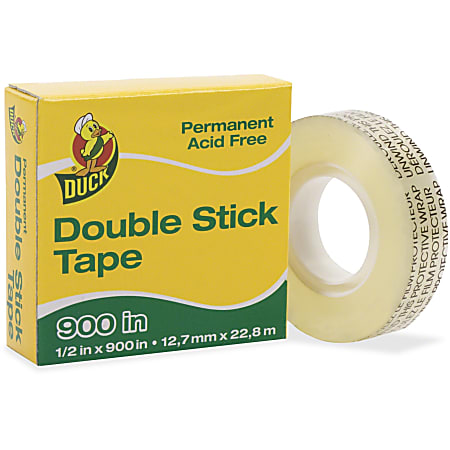 Duck Brand Double-Stick Tape Dispenser Refill Roll, 1/2 x 900, Clear