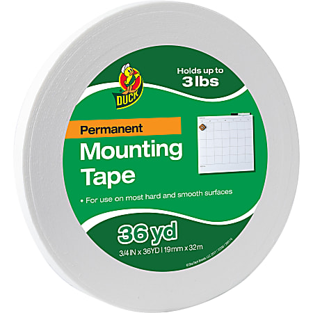 Duck Brand Double-sided Foam Mounting Tape, 3/4" x 1,296", White