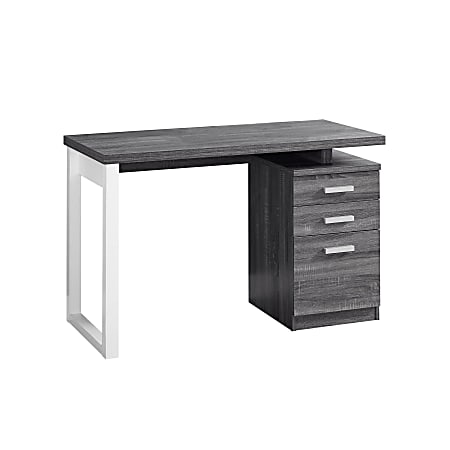 Monarch Studios Left Or Right Facing Computer Desk, Gray/White