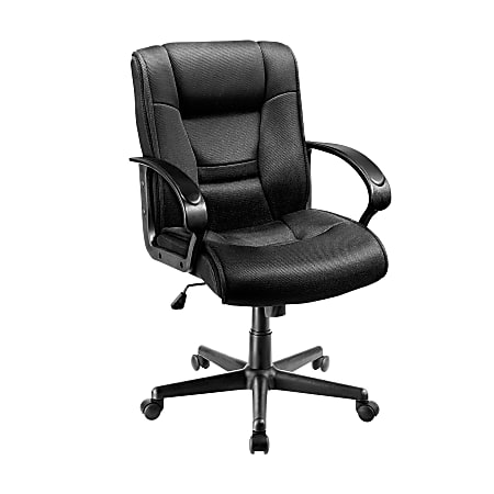 Brenton Studio Ruzzi Mid Back Mesh Chair Black Office Depot