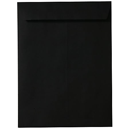 JAM Paper® Open-End 9" x 12" Catalog Envelopes, Gummed Seal, Black, Pack Of 10