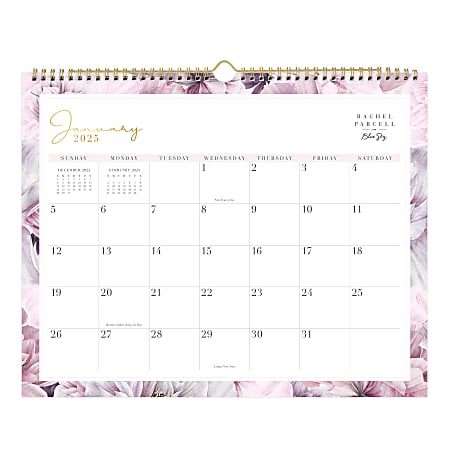 2025 Blue Sky Monthly Wall Calendar 15 x 12 Amelia January To December ...