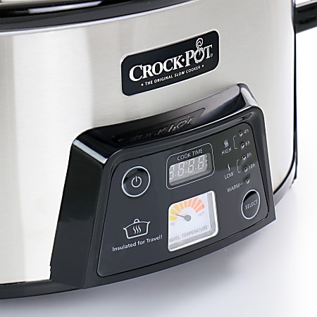 Crock Pot Cook Carry 6 Qt Programmable Slow Cooker Stainless Steel