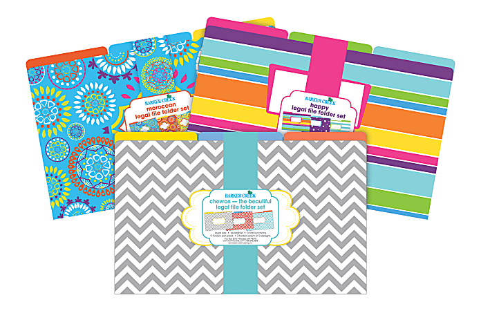 Barker Creek On Point File Folders, Legal Size, Assorted Designs, Pack Of 27
