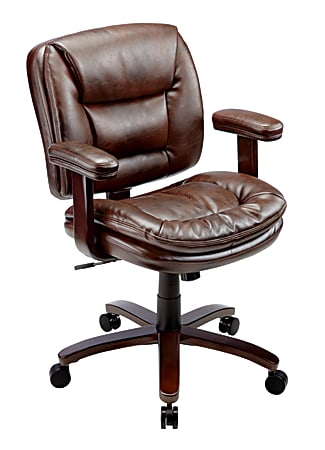 Low back leather discount chair