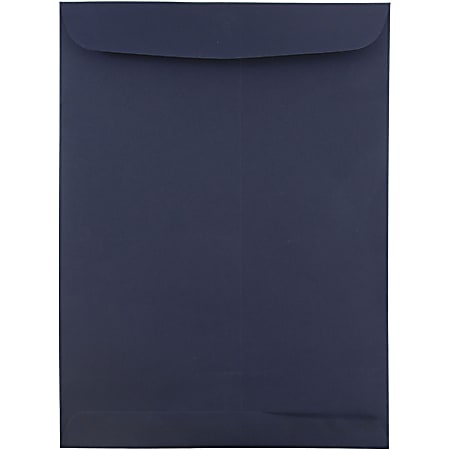 JAM Paper® Open-End 9" x 12" Catalog Envelopes, Gummed Seal, Navy Blue, Pack Of 10