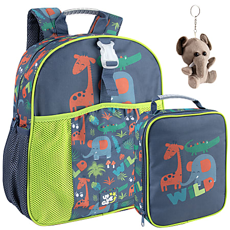 Up We Go Backpack With Lunch Bag And Keychain, Animals