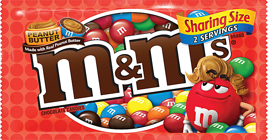 M&amp;M's Peanut Butter King Size Candy, 2.83 Oz