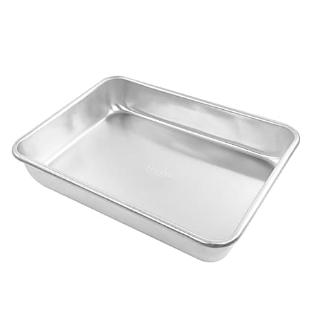Martha Stewart Aluminum Roaster Pan, 12” x 8-3/4”, Silver