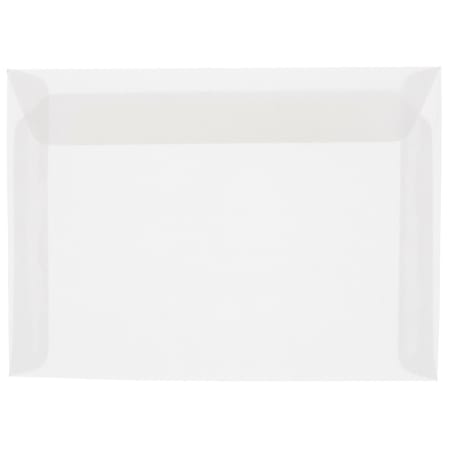JAM Paper® Open-End 10" x 13" Catalog Envelopes, Gummed Closure, Clear, Pack Of 10