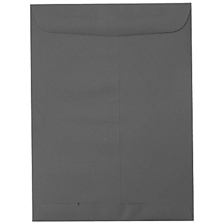 JAM Paper® Open-End 10" x 13" Catalog Envelopes, Gummed Closure, Dark Gray, Pack Of 10