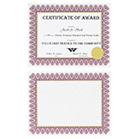 Geographics Parchment Certificates, 8-1/2" x 11", Spiral Red, Pack Of 25