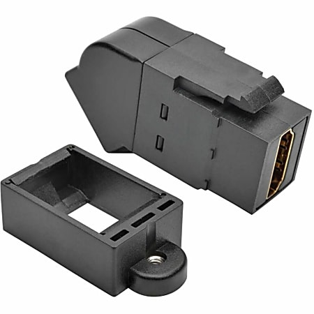 Eaton Tripp Lite Series HDMI Coupler Keystone Panel Mount Angled F/F Black - HDMI cable with Ethernet - P164000KPABK