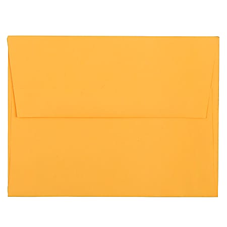 JAM Paper® Booklet Invitation Envelopes, A2, Gummed Seal, Orange, Pack Of 25